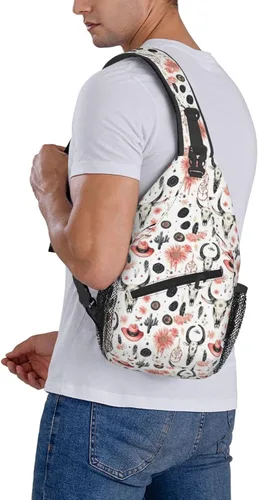 Vista 6 de Small Crossbody Bags for Women Men - Vintage Cowboy Skull Print Adjustable Shoulder Bag Fanny Packs Belt Sling Bag Crossbody Purses Backpack for