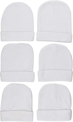 Vista 10 de ToBeInStyle Paquete de 3, 5 o 6 gorros cómodos de algodón de doble capa para bebés recién nacidos