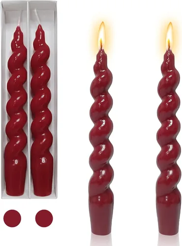 Vista 33 de Candelabros en espiral verde y velas cónicas verdes - Gedengni 7.5 pulgadas Velas cónicas cortas y encantadoras con diseño retorcido, velas sin