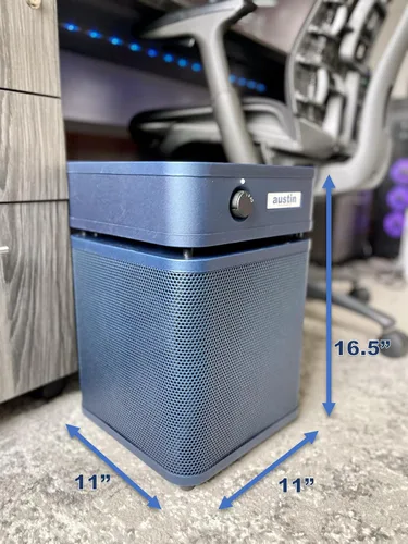 Vista 3 de Austin Air HealthMate Plus Junior - Purificador de aire azul medianoche, purificadores de aire avanzados de filtración de 4 etapas para el hogar