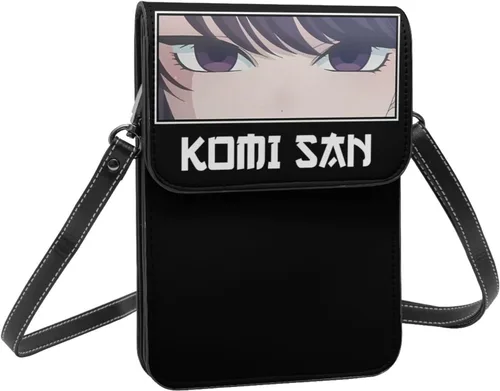 Vista 2 de Haribhakt Anime Komi Can'T Communicate - Bolso cruzado de poliuretano para mujer, bolso cruzado pequeño, bolso de hombro, Negro