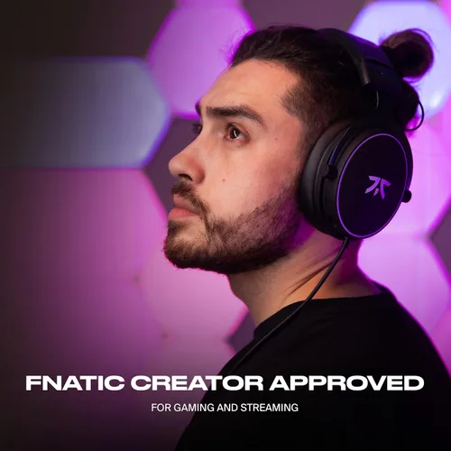 Vista 6 de Fnatic React - Auriculares para juegos electrónicos con controladores de 2087in marco de metal sonido estéreo preciso micrófono desmontable