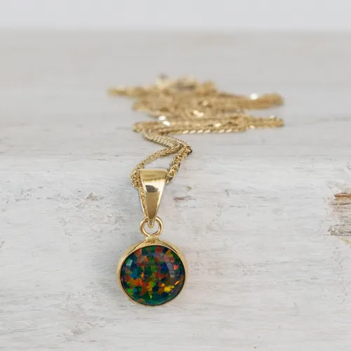 Vista 8 de Collar de piedras preciosas de oro de 14 quilates para mujer, collar de oro macizo, collar con colgante de oro, collar gótico, collar de oro Solo