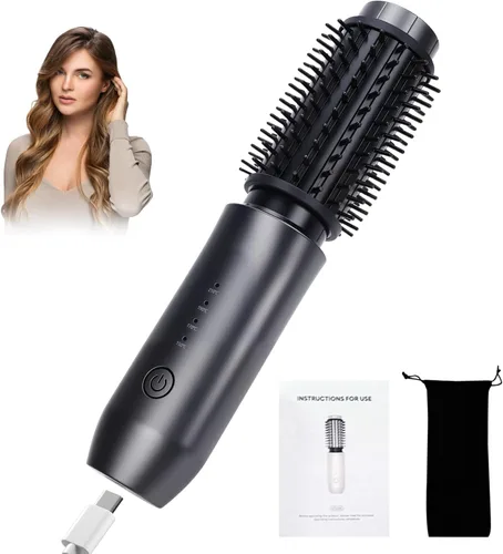 Vista 8 de Bestauty - Rizador de pelo portátil inalámbrico de 1.5 pulgadas, rizador de pelo de viaje 2 en 1 y cepillo alisador de pelo, calentamiento rápido, 4