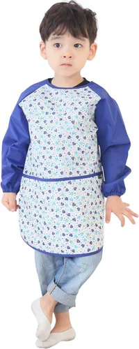 Vista 11 de Plie Kids Waterproof Art Smock – Long Sleeve Apron for Painting, Baking, Sensory Play (Ages 1–10)