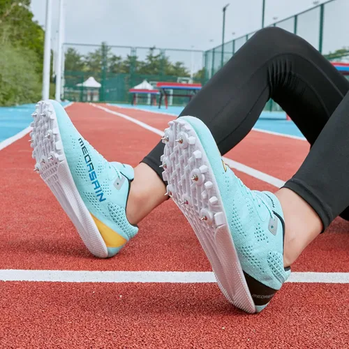 Vista 5 de Medasain Zapatos de atletismo para hombres, mujeres, niños y niñas, jóvenes, zapatos deportivos profesionales, transpirables, ligeros, para correr