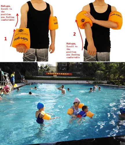 Vista 5 de Topsung Bandas inflables para brazos, mangas de flotación, alas de agua, flotadores de brazo de natación para adultos y niños