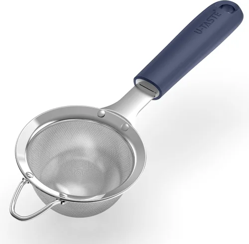 Vista 14 de U-Taste Colador de Malla Fina Pequeño: Acero Inoxidable 18/8 de 3.35 pulgadas, Tamiz de Cocina para Alimentos de 30 Mallas con Mango de Silicona