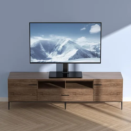 Vista 8 de VEVOR Soporte universal para TV de 32 a 55 pulgadas, soporte giratorio de altura ajustable con base de vidrio templado para dormitorio, sala de estar