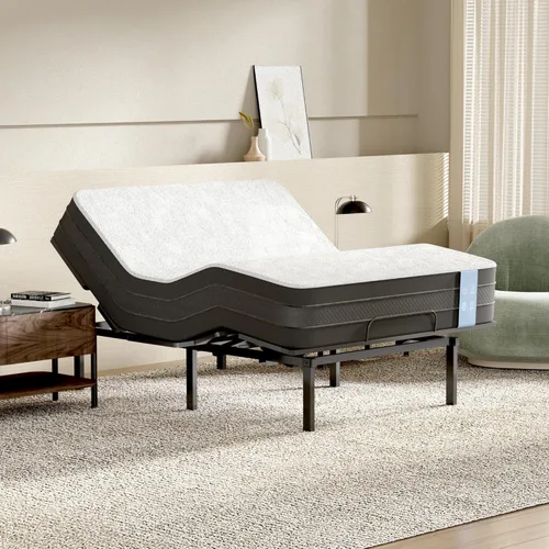 Vista 8 de FLEXISPOT S3K-Lite Base de Marco de Cama Ajustable Tamaño King, Sin Espacio, Inclinación Independiente de Cabeza y Pie, Gravedad Cero, Control