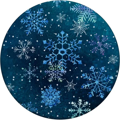 Vista 3 de Christmas Winter Ice Light Blue White Snowflake Snow Crystal PopSockets Adhesive PopGrip