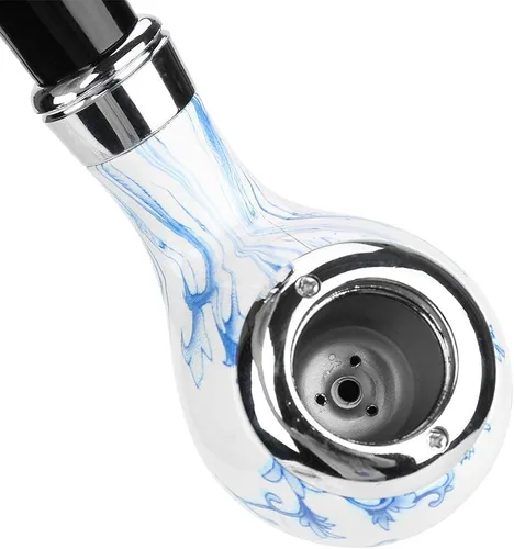 Vista 5 de Pipas de tabaco BigBigMe, pipas de tabaco clásicas con azul y blanco, pipas de tabaco mini