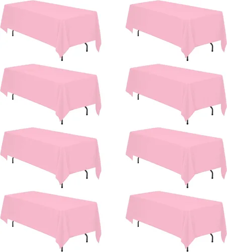Vista 163 de BRILLMAX - Manteles para mesa rectangular de 6 pies, tela de lino de poliéster, lavable, para boda, recepción, banquete, fiesta de cumpleaños, 60 x