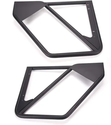 Vista 2 de Puerta de tubo, compatible con Jeep Wrangler JK Unlimited 07-18 4 puertas delanteras + traseras de acero puertas de tubo de acero negro
