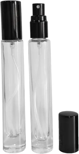 Vista 4 de Mini spray de perfume de 0.3 fl oz, botella de vidrio atomizador, botellas de perfume recargables, botella pequeña de spray de niebla fina, botella