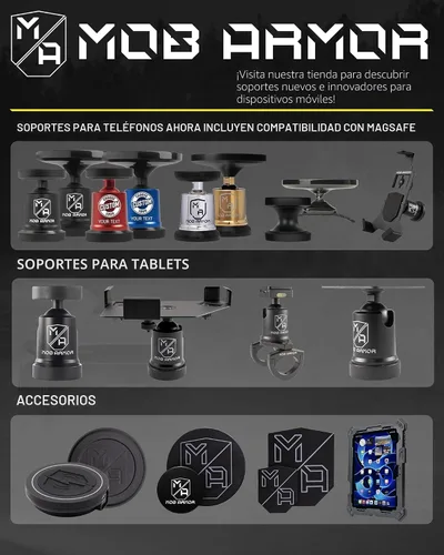Vista 6 de Mob Armor Pinza de montaje, aluminio de grado aeronáutico, rotación 360, liberación rápida, compatible con iPhone 6 a 14, Samsung Galaxy S3 a Note 7