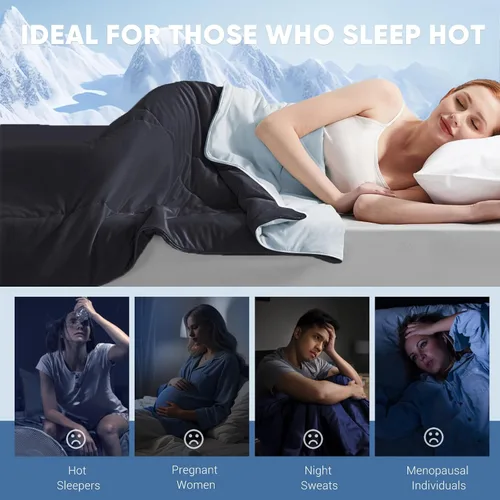Vista 8 de Elegear - Edredón de enfriamiento individual Absorbs Body Heat para mantenerse fresco, cobija de enfriamiento para personas que duermen con calor