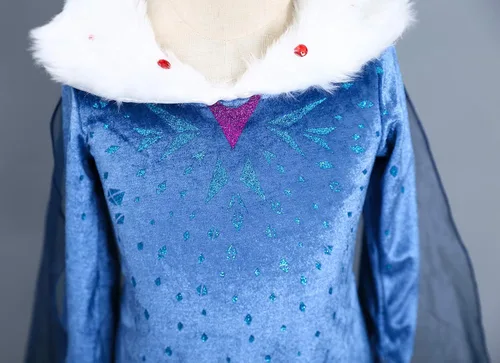 Vista 7 de DreamHigh Disfraz de princesa Elsa de Halloween de copo de nieve para niña 2-10 años