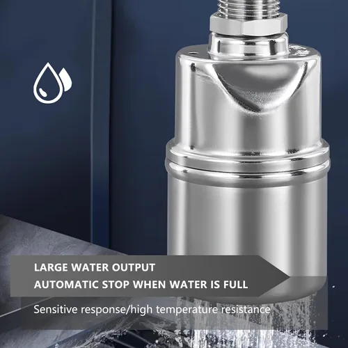 Vista 4 de Válvula de flotador de canal de agua de acero inoxidable Válvula automática de control de nivel de agua para tanques piscinas estanques entrada