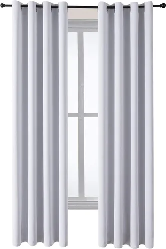 Vista 195 de ChrisDowa - Cortinas cortas para ventana de 40 pulgadas para dormitorio - Cortinas cortas con ojales y aislamiento térmico para oscurecer