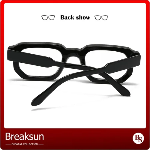 Vista 6 de Breaksun Square Thick Frame Glasses for Women Men Retro Rectangle Blue Light Glasses Small Square Chunky Eyeglasses