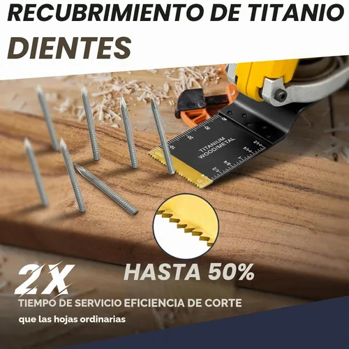 Vista 4 de AIFICUT 15 hojas de sierra oscilantes de titanio, cuchillas multiherramienta universales para clavos de metal, material duro y madera y plástico
