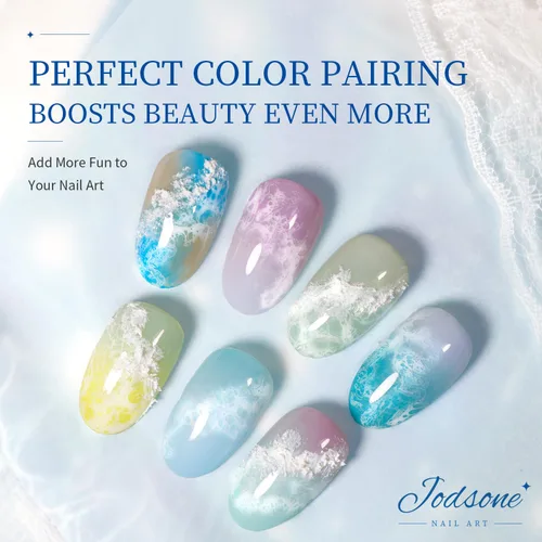 Vista 3 de JODSONE Ocean Wave - Esmalte de uñas en gel, 0.6 fl oz, líquido floreciente blanco ondulado para propagar el efecto de onda, texturas de ondas