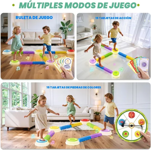 Vista 6 de Wee Wonders Piedras iluminadas y haz de equilibrio para niños, juguetes