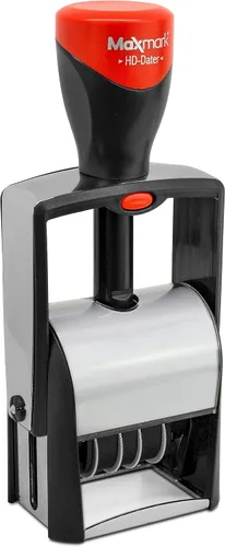 Vista 7 de MaxMark Sello de fecha autoentintado resistente con frase aprobada - Tinta negra