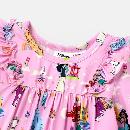 Vista 2 de Disney Princess Toddler Girl Dress Character Print Long Sleeve Playwear Dress 2-6 Years