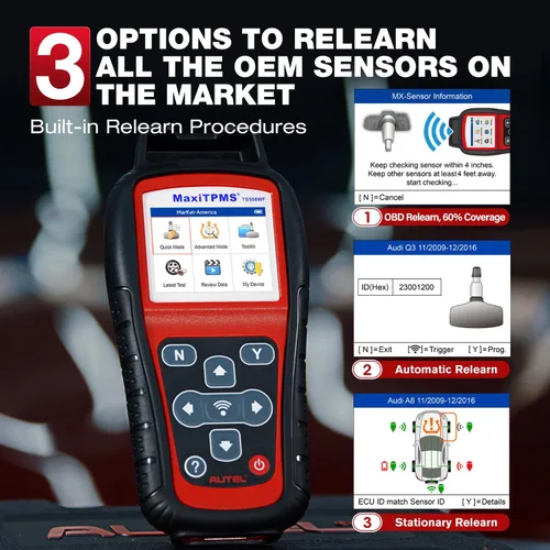 Vista 5 de Autel MaxiTPMS TS508WF KIT, herramienta de programación WiFi TPMS 2026 con 4 sensores TPMS MX-315+433Mhz, hasta TS601 TS508 TS501 PRO, activación