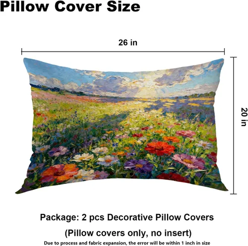 Vista 393 de Batmerry Autumn Pumpkin Templeton Throw Pillow Covers, Green Leaves Paths Forests Decorative Pillow Covers Digital Printing Blended for Couch Sofa