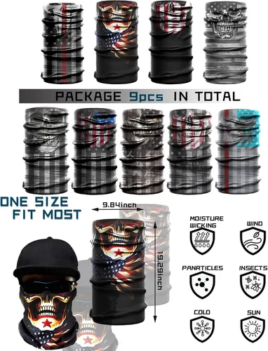 Vista 5 de Polainas para el cuello, protección solar UV sin costuras, bandana de calavera sin costuras, máscara de Gator Joker para hombres y mujeres, deportes