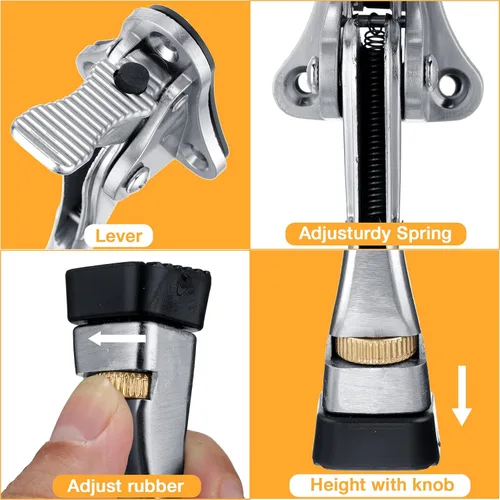 Vista 3 de Kenning Tope de puerta resistente de 4 pulgadas, topes de puerta de metal para puerta, protector de pared con punta de goma, fácil de instalar