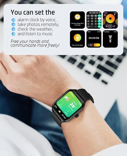 Vista 5 de Reloj inteligente para hombres y mujeres, reloj GPS de 1.96 pulgadas con más de 120 modos deportivos, presión arterial/frecuencia cardíaca/oxígeno