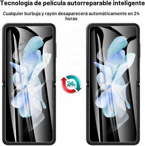 Vista 4 de YWXTW [Paquete de 2+2] para Samsung Galaxy Z Flip 4 5G EPU protector de pantalla + protector de lente de cámara de vidrio templado, ultrafino