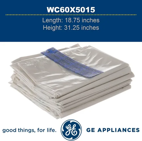 Vista 3 de GE WC60X5015 Bolsa compactadora de servicio pesado original OEM (12 unidades) para compactadores de basura GE