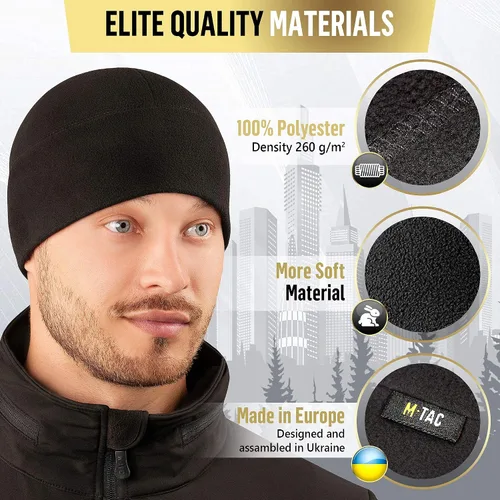 Vista 4 de M-Tac Elite - Gorro de forro polar, gorro táctico militar, gorro de invierno con calavera