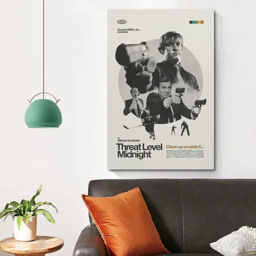 Vista 4 de Póster de película de medianoche de nivel de amenaza, póster artístico y arte de pared, póster moderno para decoración de dormitorio familiar, 08 x