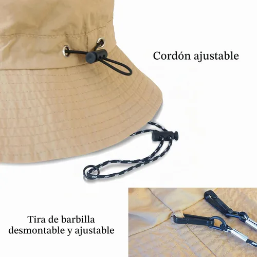 Vista 6 de NPJY Packable Sun Bucket Hat for Women Outdoor Waterproof Rain Hat Blanco (plegable)