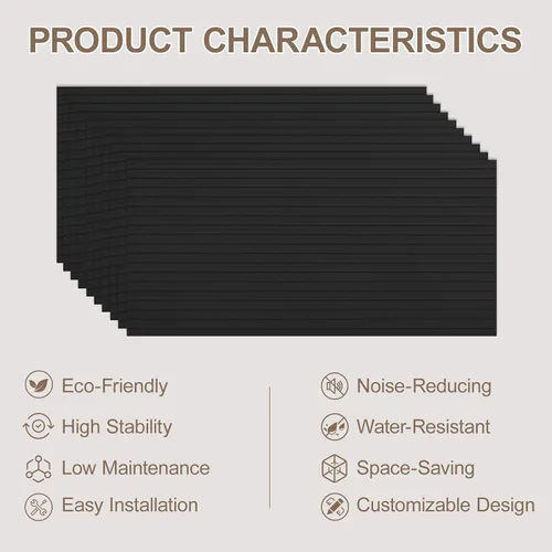 Vista 6 de Paquete de 10 paneles acústicos grandes de 48 x 24 x 0.38 pulgadas, paneles de pared autoadhesivos para amortiguar el sonido, paneles de pared Negro