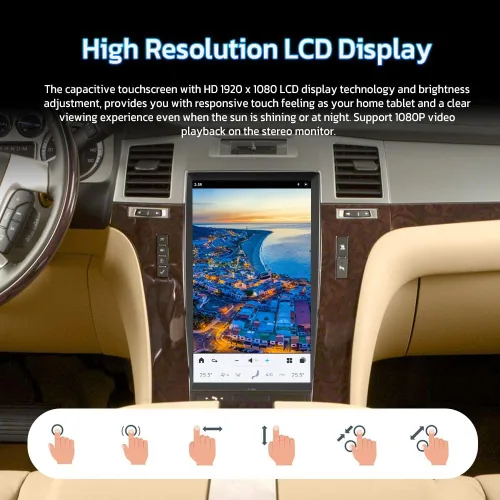 Vista 7 de 13.6 pulgadas Qualcomm Snapdragon Android Car Radio para Cadillac Escalade 2007 2008 2009 2010 2011 2012 2013 2014 Auto estéreo reemplazo