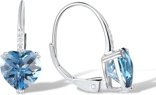 Vista 2 de Santuzza 10K Solid Gold Genuine Diamond Leverback Dangle Earrings for Women