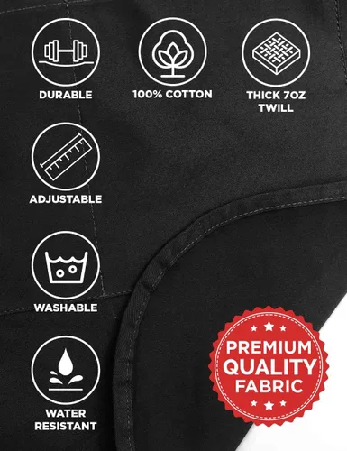 Vista 6 de ApronMen Cooking & Grilling Apron - Great Grilling Gifts for Dad - Adjustable One Size Fits All - Chef Kitchen Aprons for Men