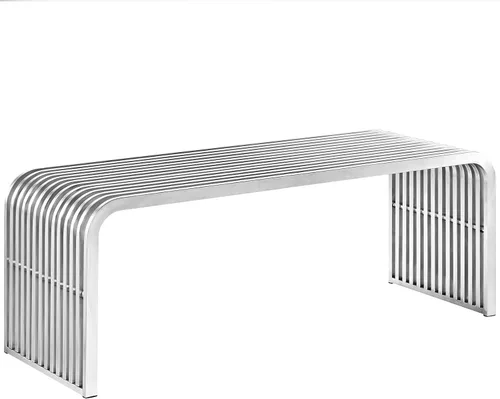 Vista 3 de Modway Banco moderno moderno del metal del acero inoxidable del tubo, 47