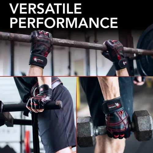 Vista 6 de Guantes de entrenamiento para levantamiento de pesas, guantes de gimnasio para levantamiento de pesas para hombres y mujeres, para entrenamientos
