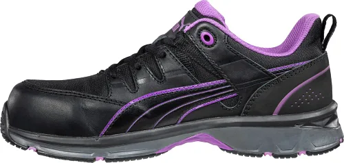 Vista 5 de PUMA Zapato industrial Stepper Low para mujer, color negro-morado, talla 8.5