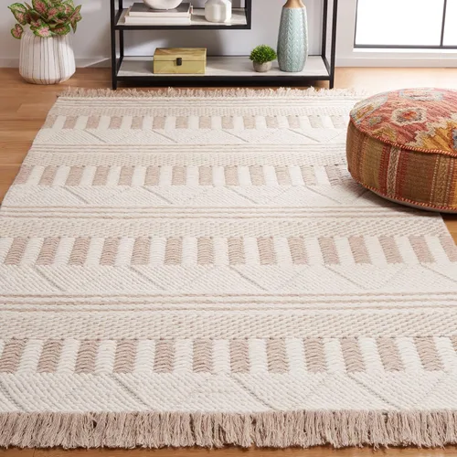Vista 8 de SAFAVIEH Natura Collection - Alfombra de pasillo de 8 pies, color marfil y gris topo, diseño moderno, ideal para zonas de alto tráfico en pasillo