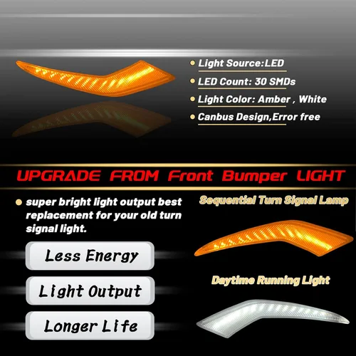 Vista 2 de Cambio de luz LED blanca/ámbar para niebla delantera y marcha diurna con función de señal intermitente LED dinámica Compatible con accesorios