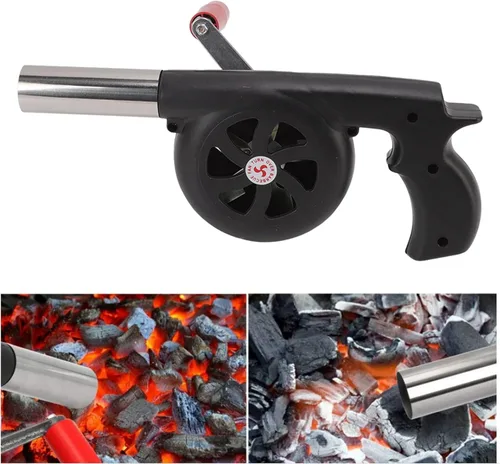 Vista 4 de Ventilador de barbacoa para cocinar al aire libre, soplador de aire portátil ligero y portátil, ahorro de tiempo, soplador de barbacoa ABS duradero
